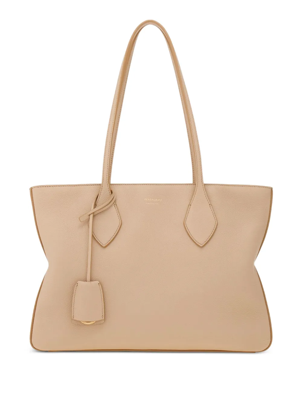 Ferragamo Medium leren shopper Beige