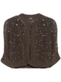 Peserico sequin-embellished cardigan - Brown