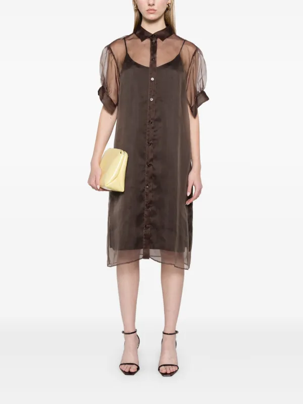semi sheer shirt dress WISTERIA SHEER SHIRT DRESS | BLACK | THIRD FORM | New Women's Fashion | Women's Clothing Online THIRD FORM