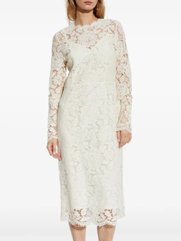 ◆DOLCE&GABBANA(ホワイト フローラル レース ドレス) Dolce & Gabbana フローラルレース ドレス | ホワイト | FARFETCH JP