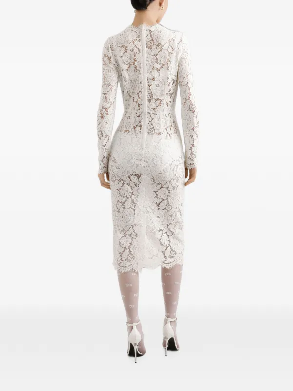 Dolce & Gabbana Midi floral-lace Dress | White | FARFETCH JO