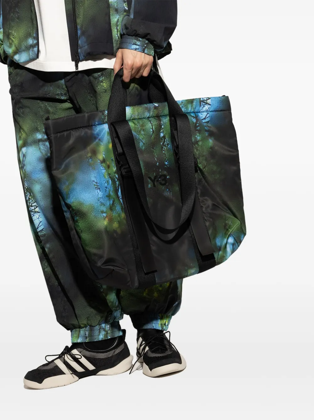 Y-3 Shopper met print Zwart