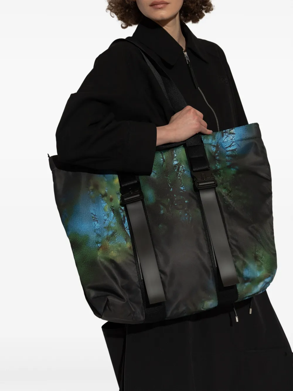 Y-3 printed shopper bag - Zwart