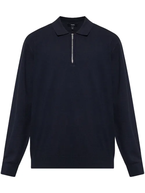 Theory polo à col zippé - Bleu - Theory - Modalova