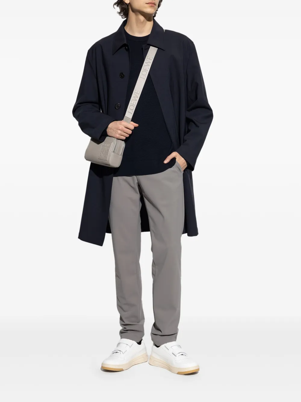 Theory single-breasted overcoat - Blauw