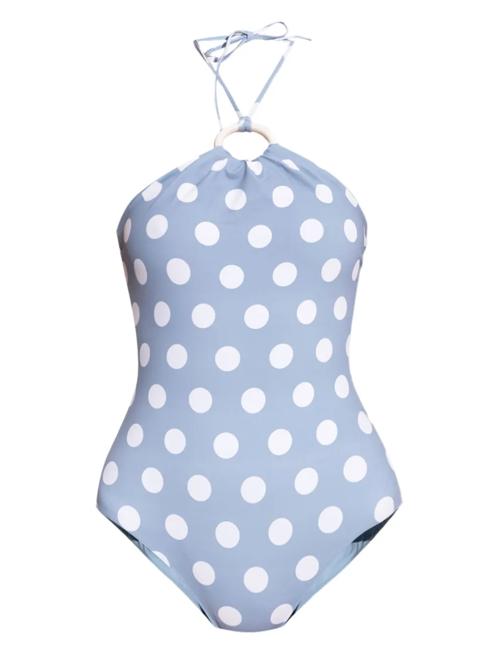 dot-print swimsuit