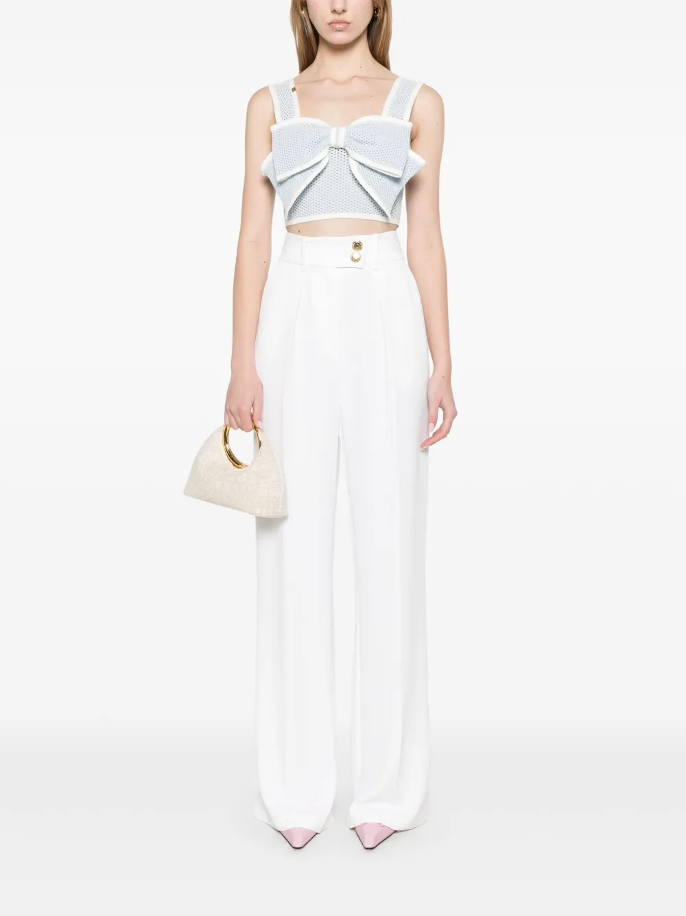 Elisabetta Franchi Crêpe broek Wit