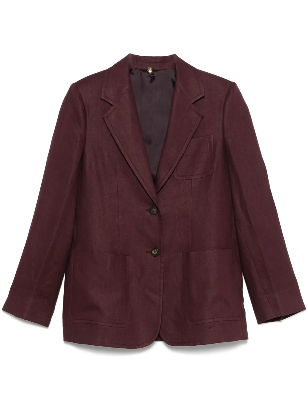 N_8 Milano Linen Blazer In Burgundy