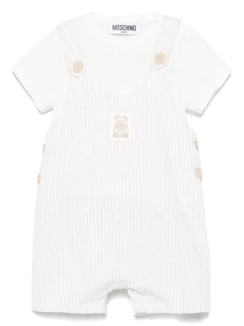 Moschino Kids striped T-shirt and overalls