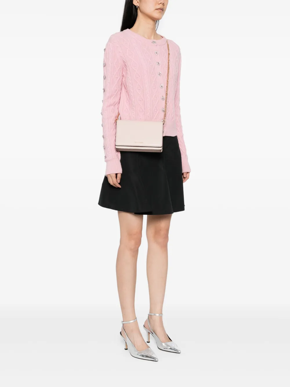 Michael Kors Medium crossbodytas van bewerkt leer Roze