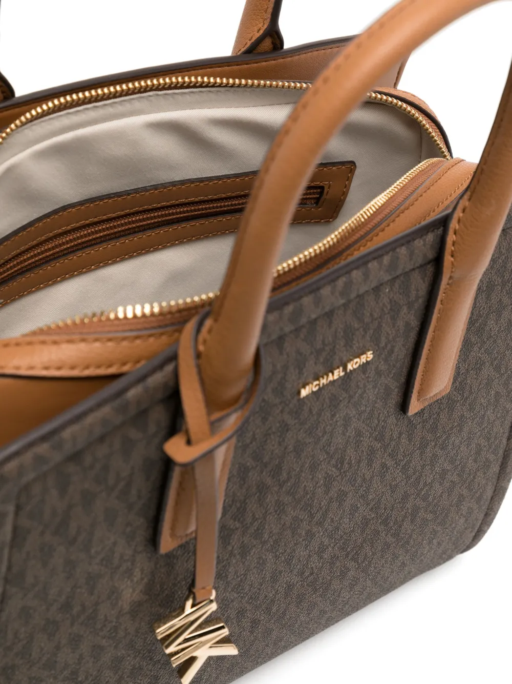 Michael Kors Logo Print Tote Bag In Brown