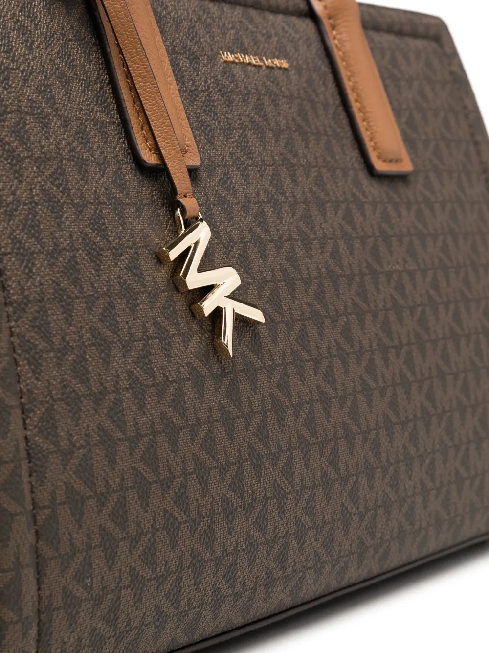 Michael Kors Logo Print Tote Bag In Brown