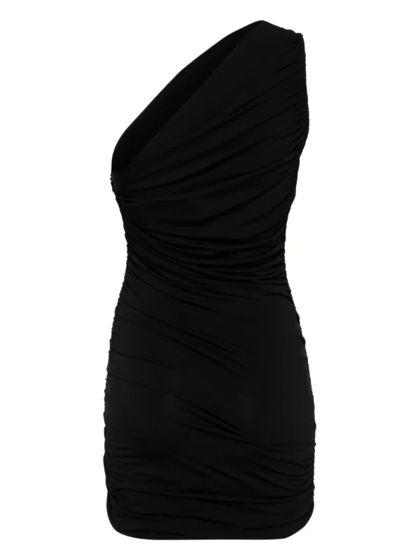 michael kors one shoulder dress black Michael Kors One-shoulder Mini Dress