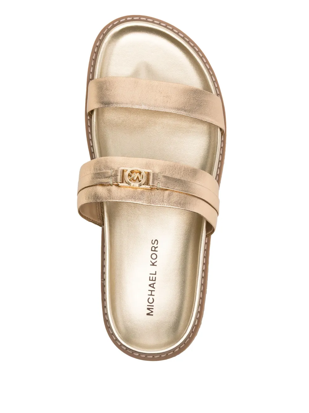 Michael Kors Mandy leather sandals Gold
