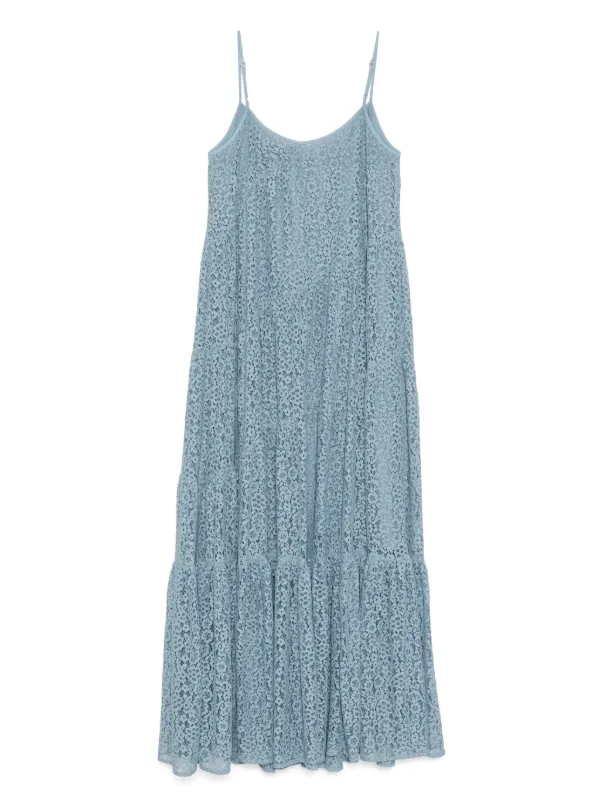 chinese dress ladies Michael Michael Kors Floral Applique Lace Dress Blue