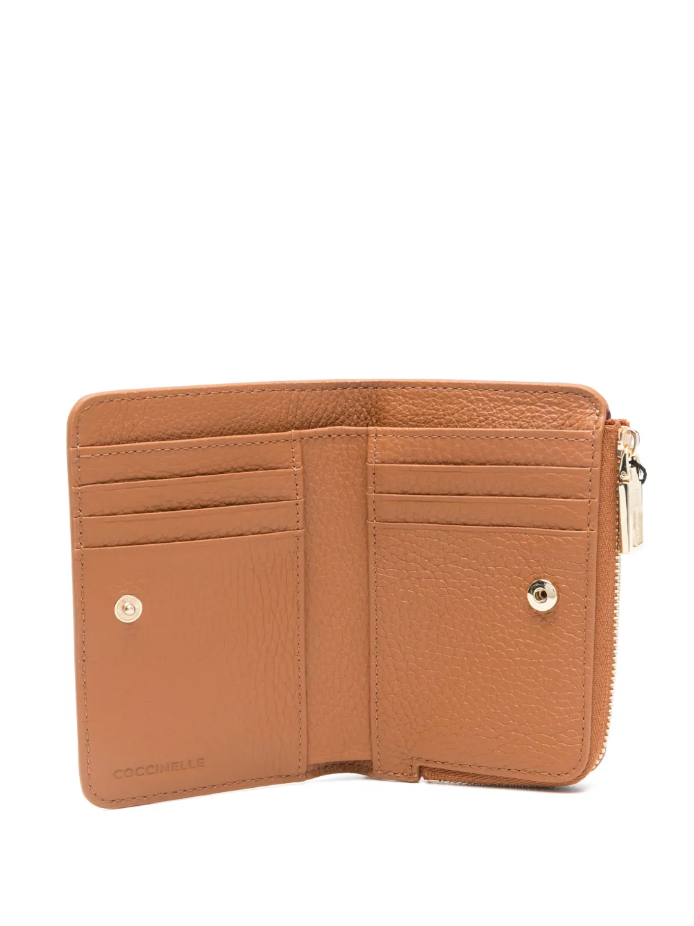 Coccinelle Soft Metallic Wallet In Brown