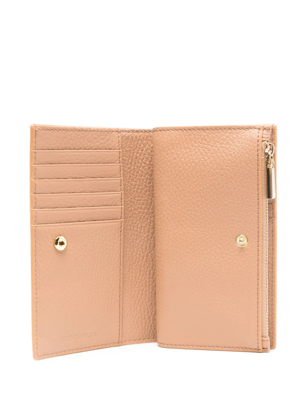 Coccinelle Soft metallic portemonnee Beige