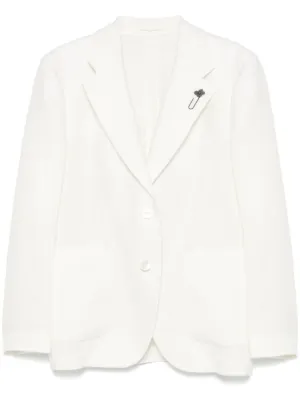 ジャケット LARDINI Women Jackets P5PICASSO ESD64806100 White Lardini Linen Blazer | White | FARFETCH