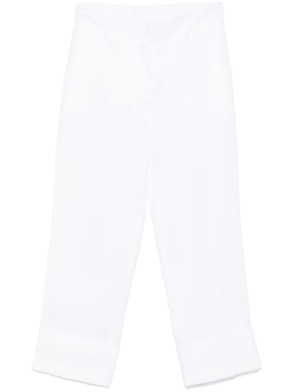 linen straight trousers