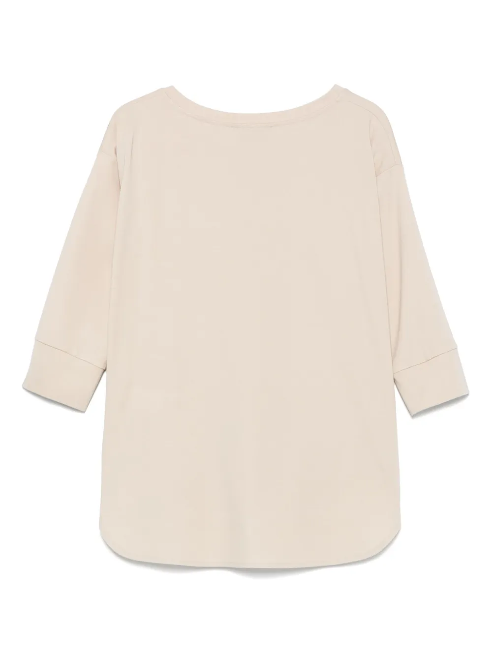 Blanca Vita T-shirt met cropped mouwen - Beige