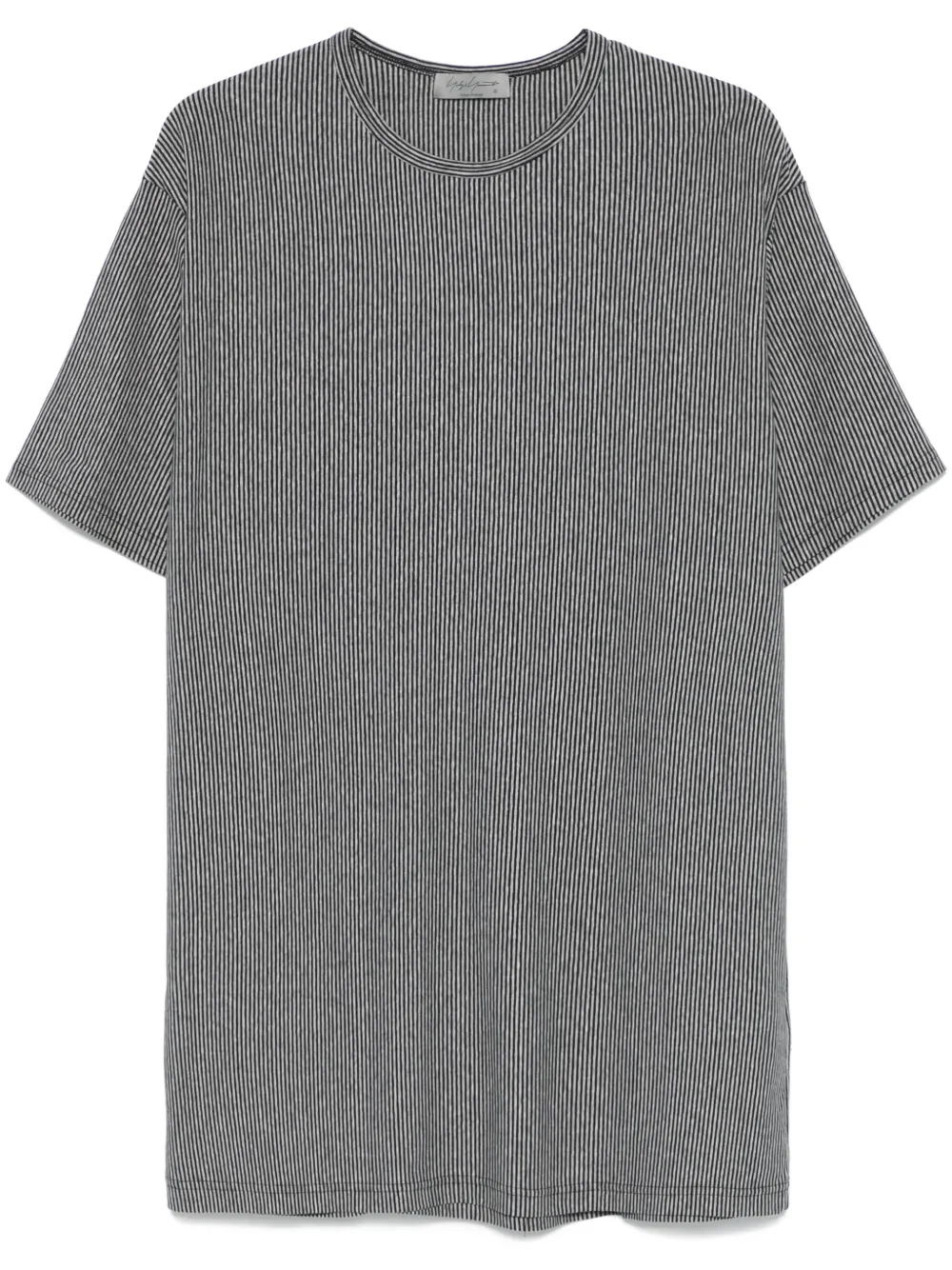 Yohji Yamamoto T-shirt met krijtstreep Zwart