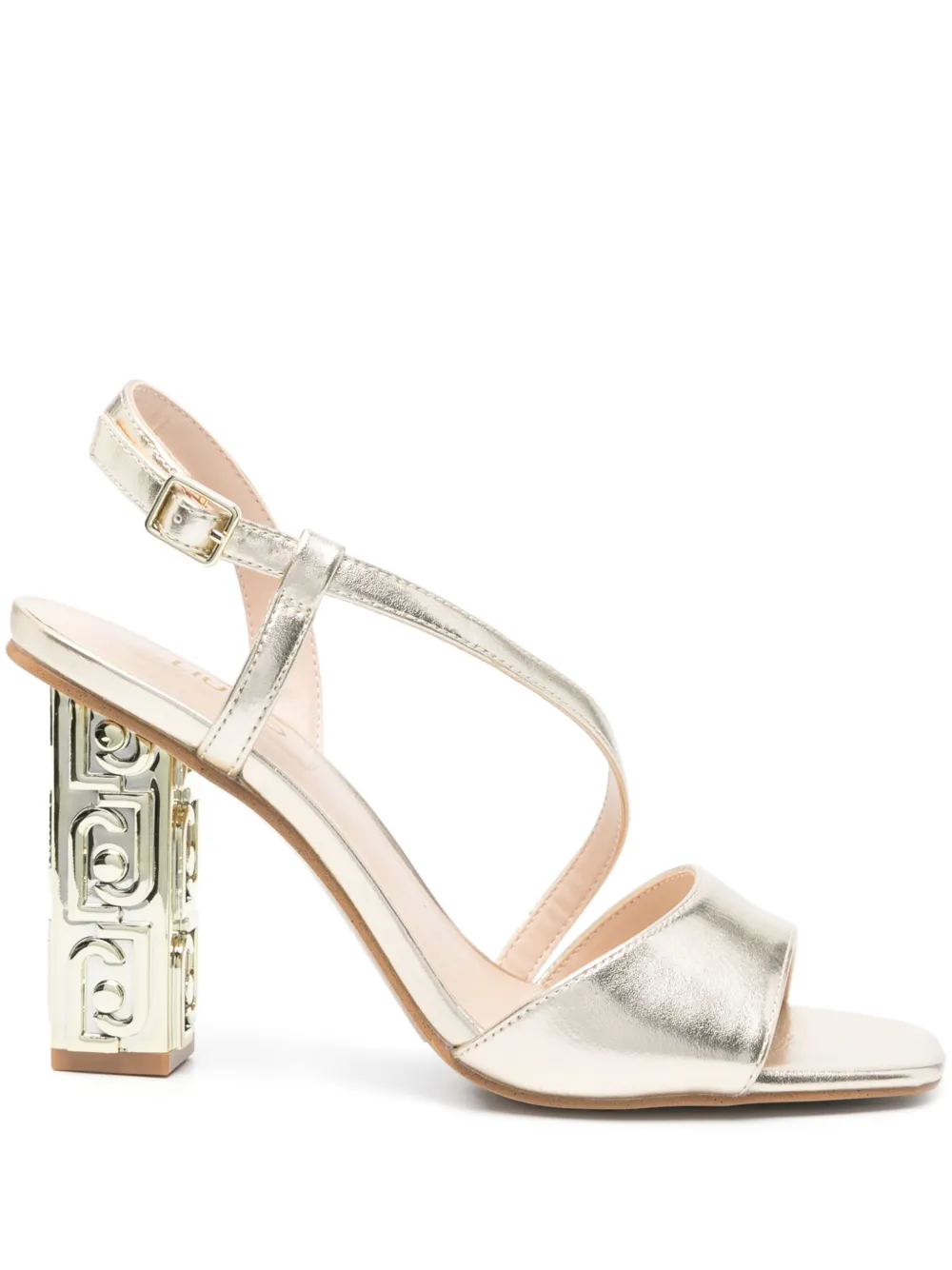 LIU JO 90mm logo-embossed sandals Gold