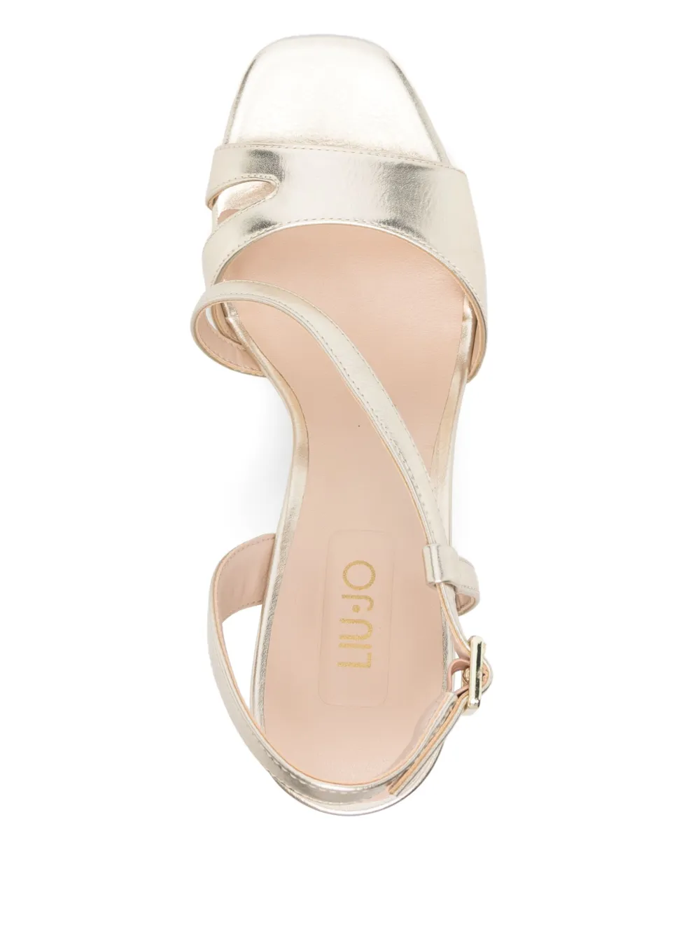 LIU JO 90mm logo-embossed sandals Gold