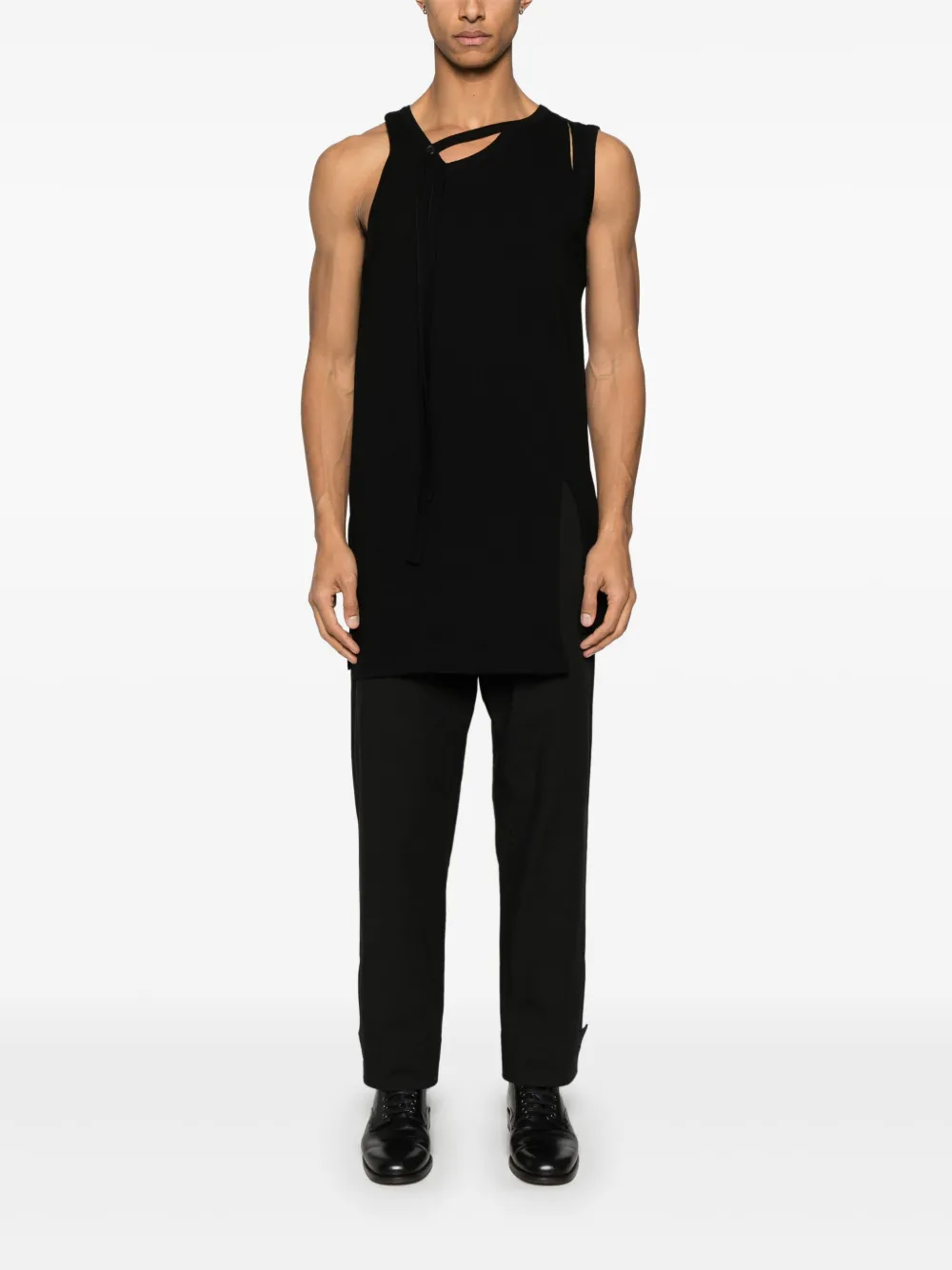 Yohji Yamamoto Tanktop met bandje - Zwart