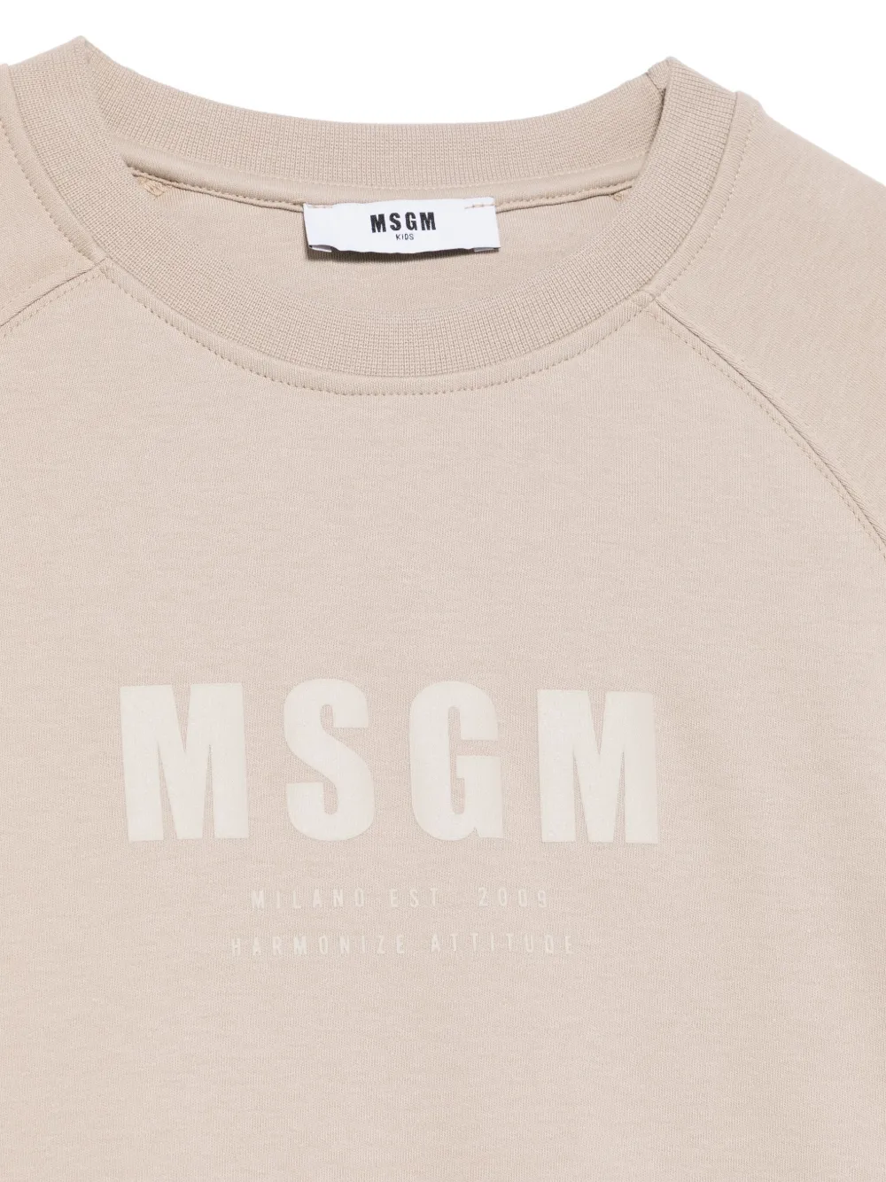 MSGM Kids Sweater met logoprint Beige