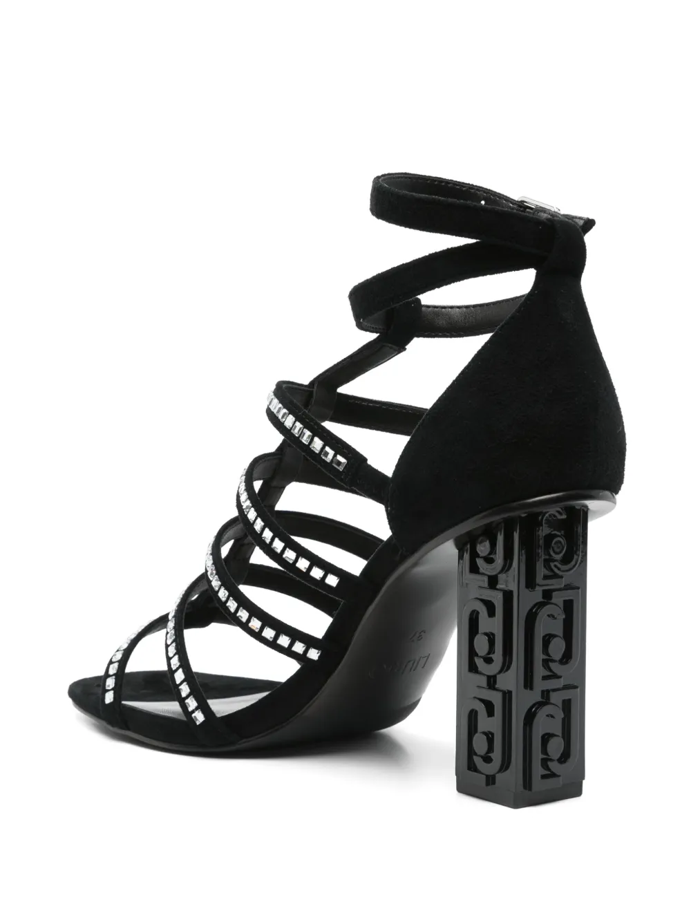 LIU JO 90mm branded-heel sandals Black