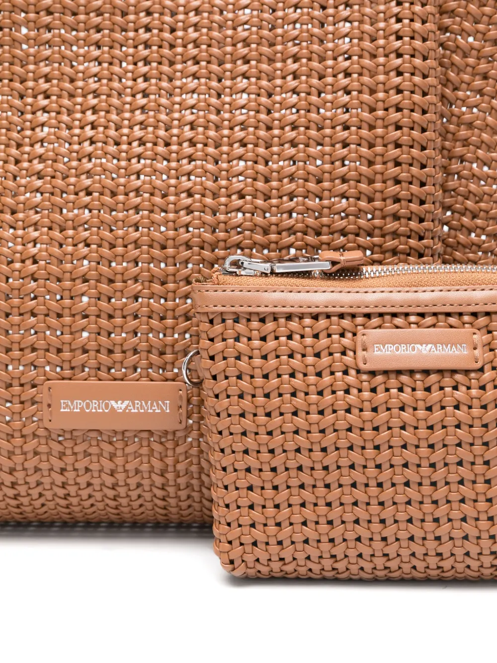 Emporio Armani Geweven shopper Bruin