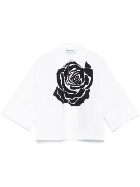 Blugirl camisa con rosas estampadas