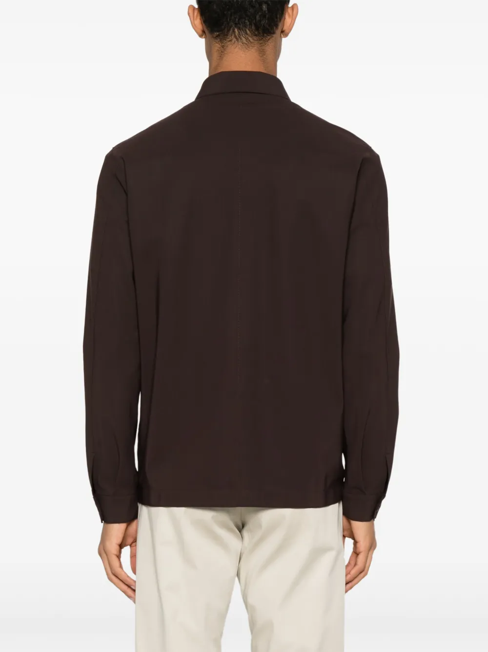 Herno Shirtjack met opgestikte zakken Bruin