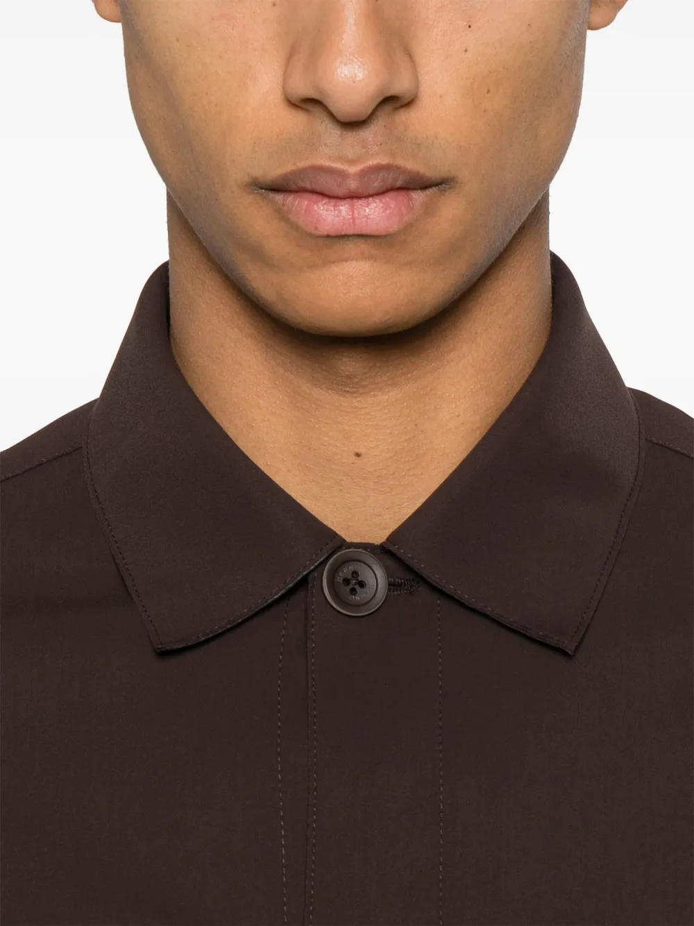 Herno Shirtjack met opgestikte zakken Bruin