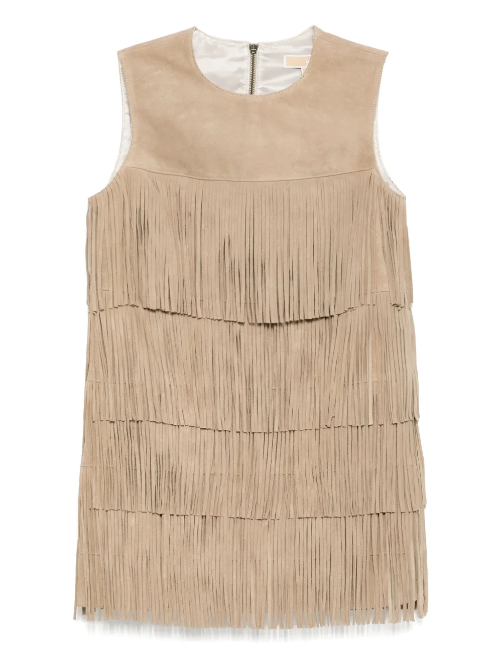 Michael Kors Gelaagde suède mini-jurk Beige