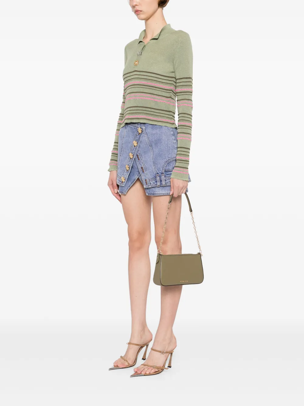 Michael Kors Pouchette tas met ketting - Groen