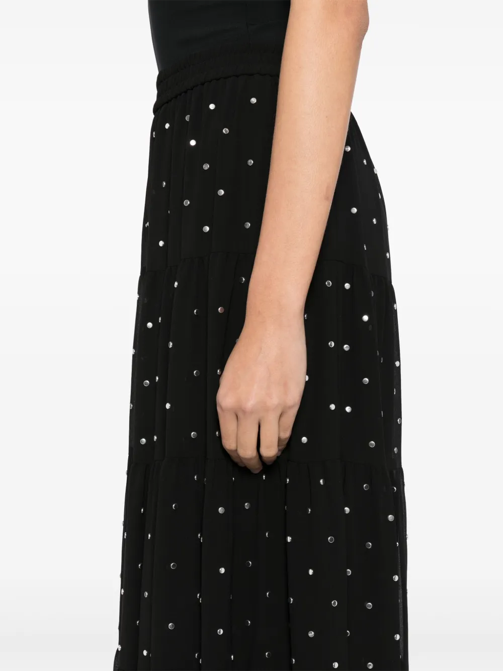 Michael Kors Gelaagde rok met studs Zwart