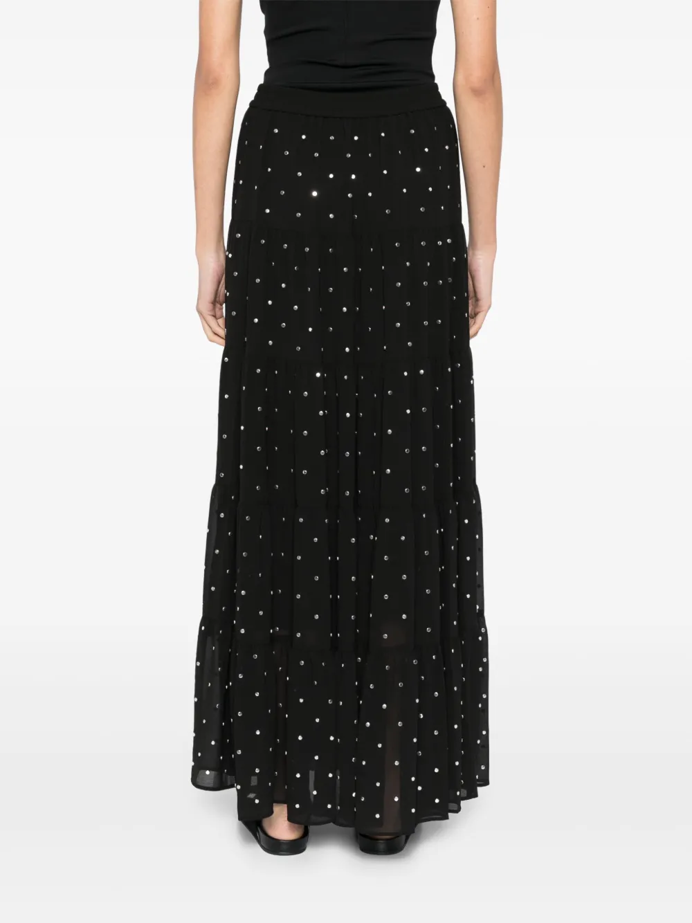 Michael Kors Gelaagde rok met studs Zwart