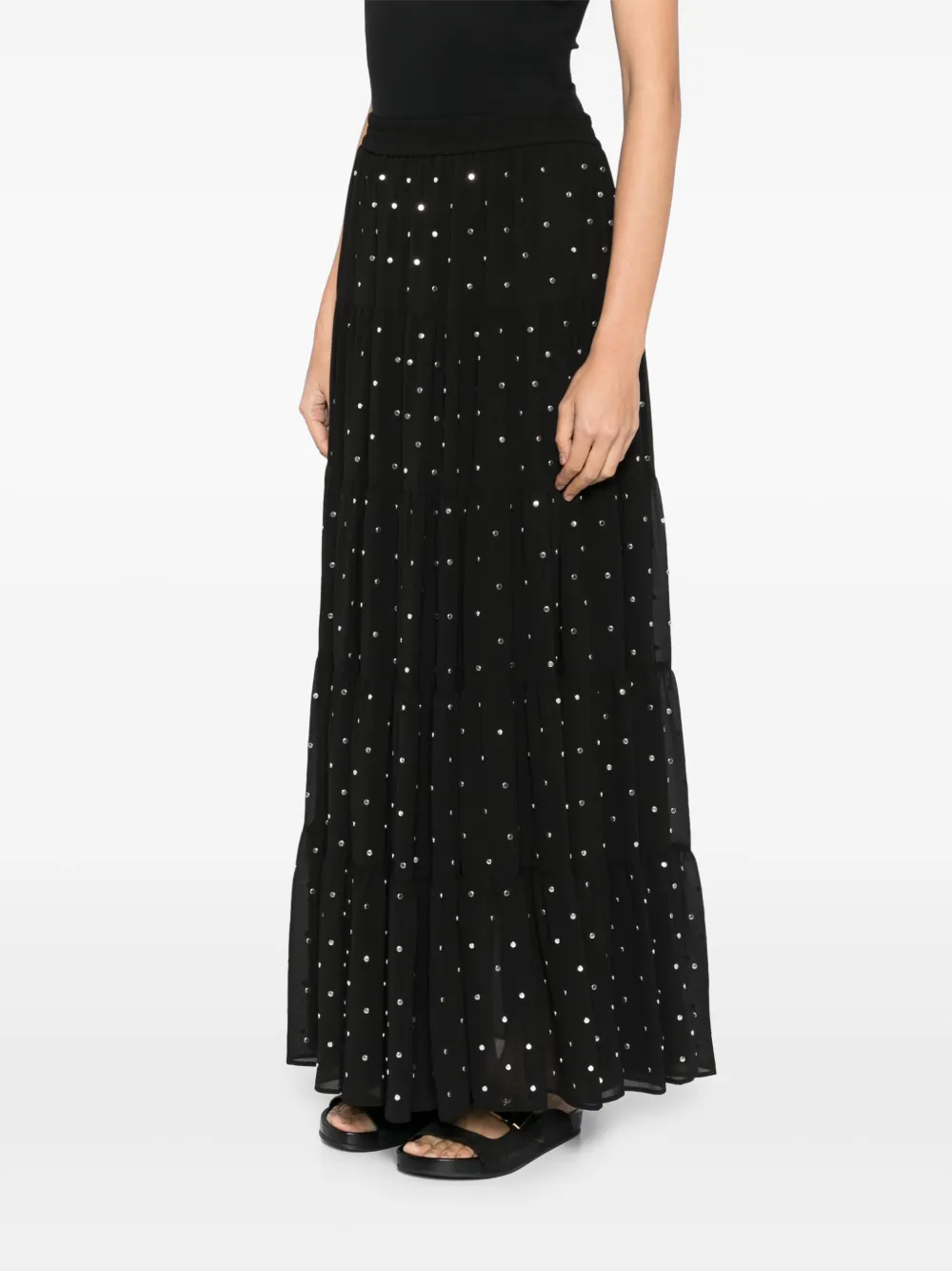 Michael Kors Gelaagde rok met studs Zwart