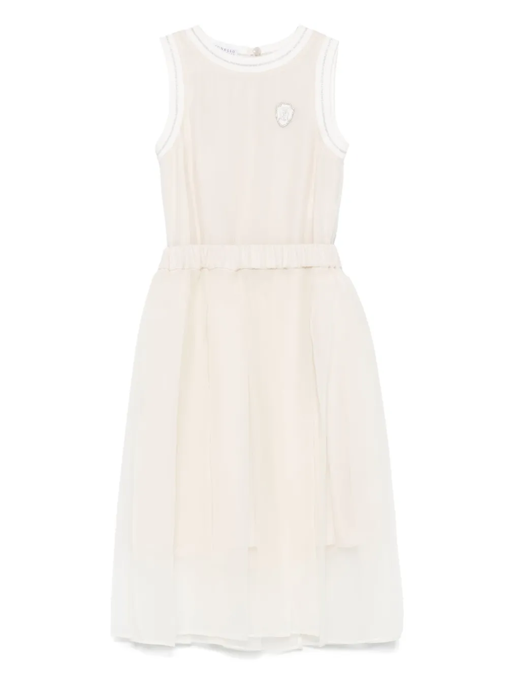 Brunello Cucinelli Kids Vestido com pregas | Neutro | Image 1