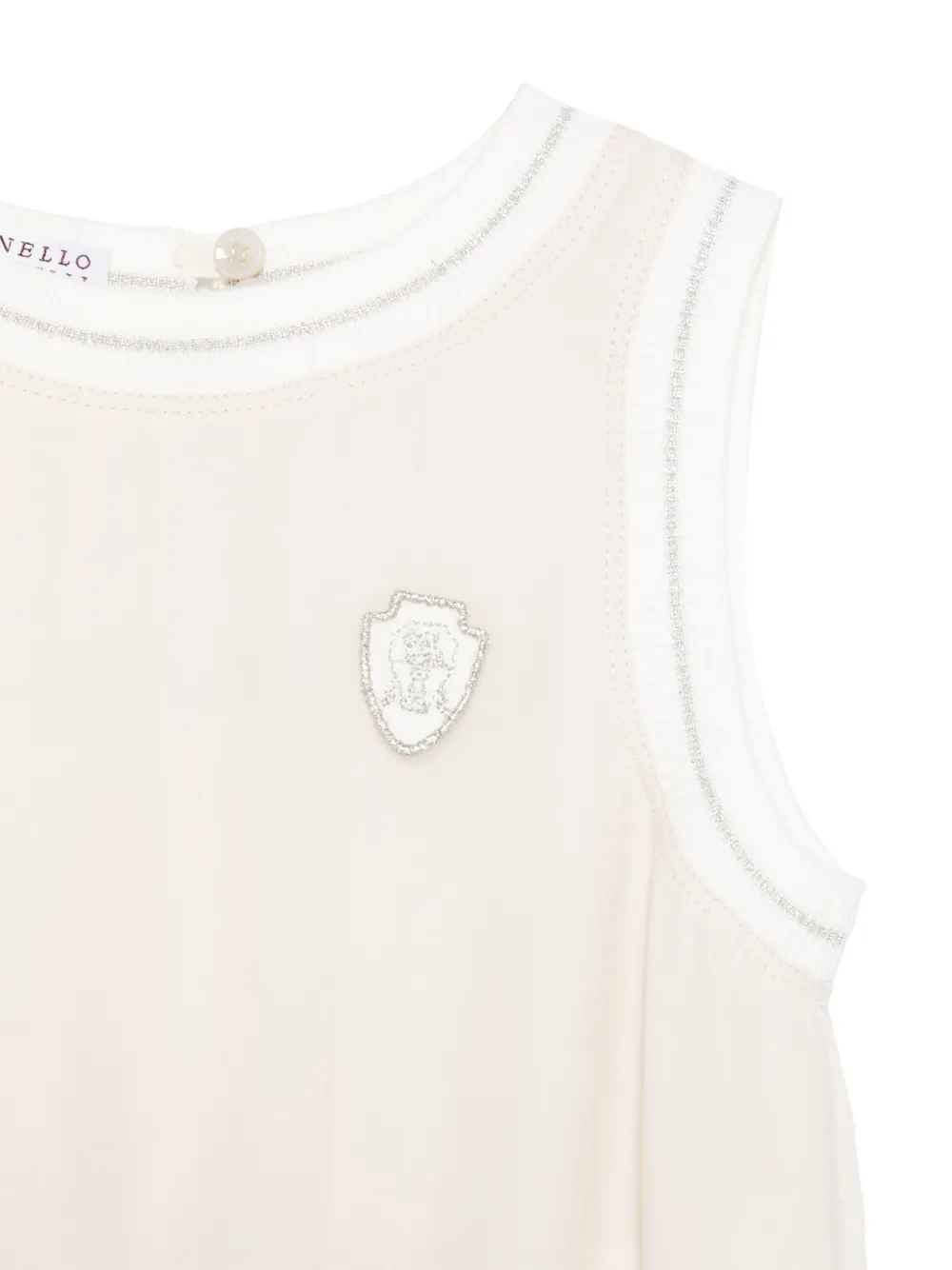 Brunello Cucinelli Kids Geplooide tankjurk Beige