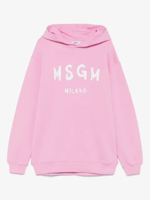 MSGM Kids logo-print hoodie