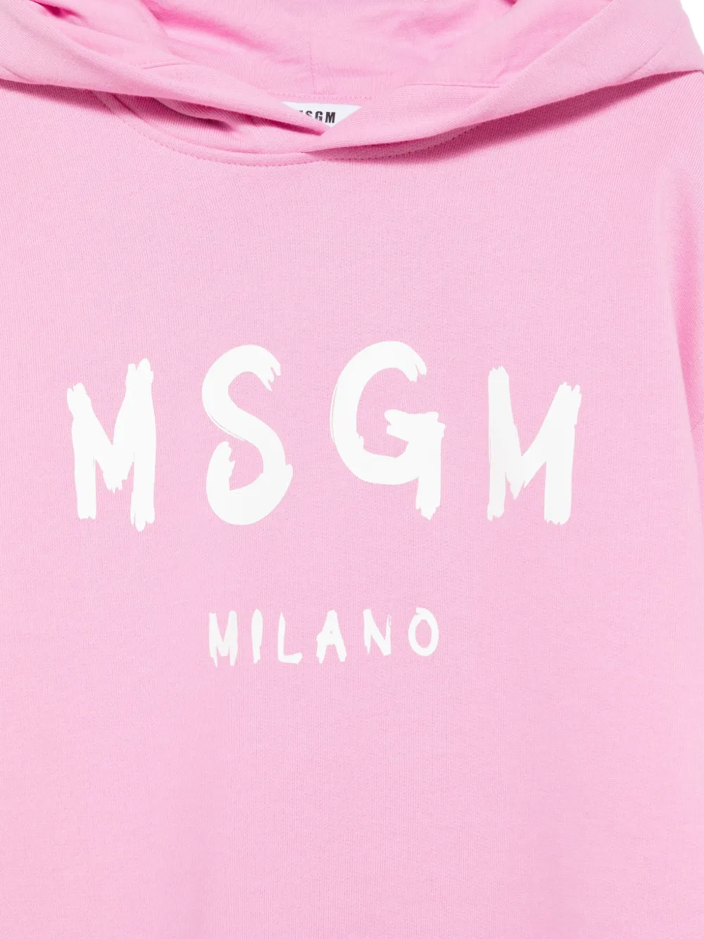 MSGM Kids Hoodie met logoprint Roze