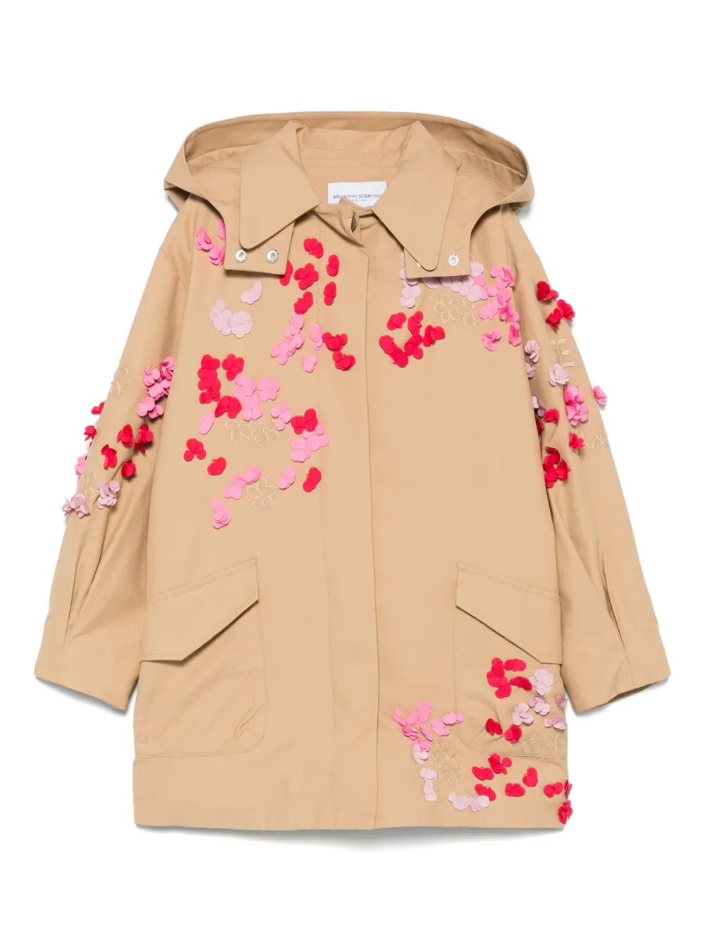 Er no Scervino Junior Jas met bloe patch Beige