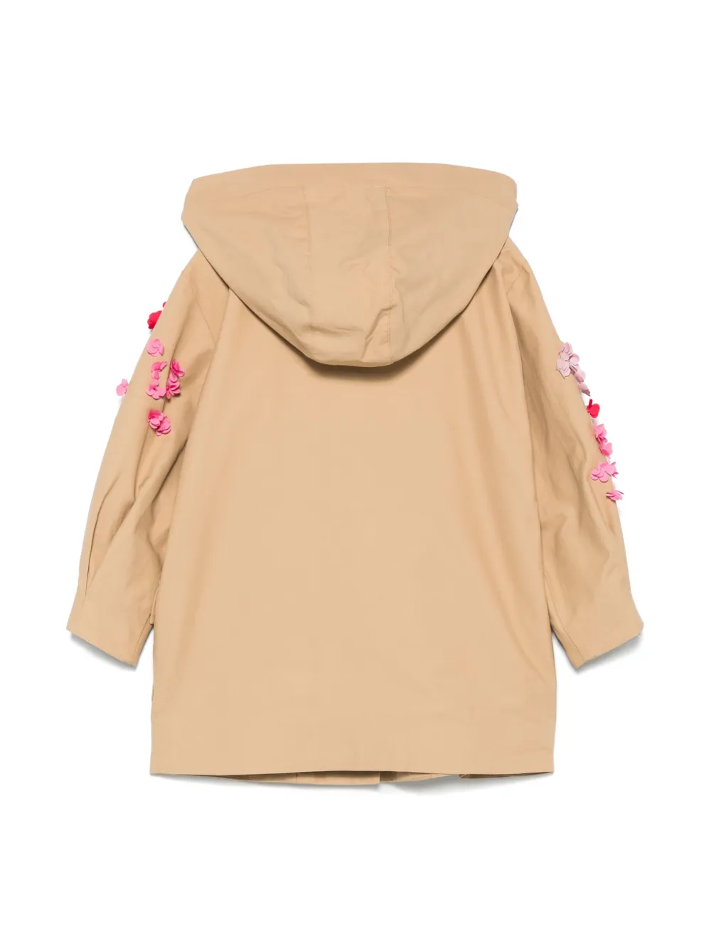 Ermanno Scervino Junior Jas met bloemenpatch - Beige