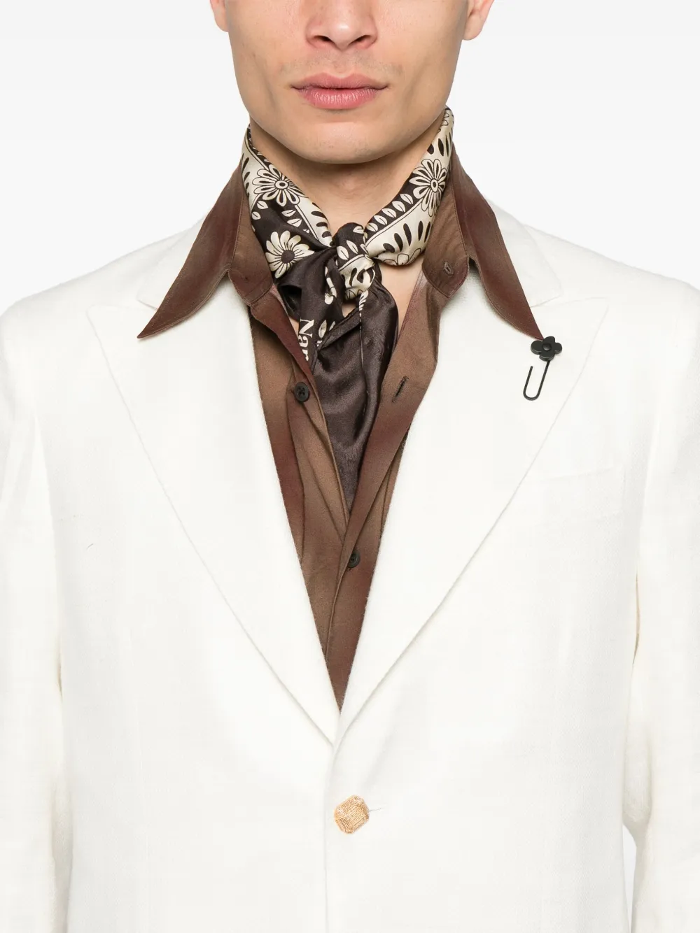 Lardini Blazer met enkele rij knopen Beige