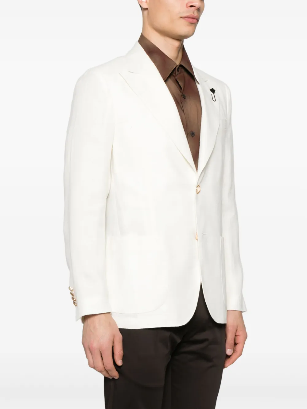 Lardini Blazer met enkele rij knopen Beige
