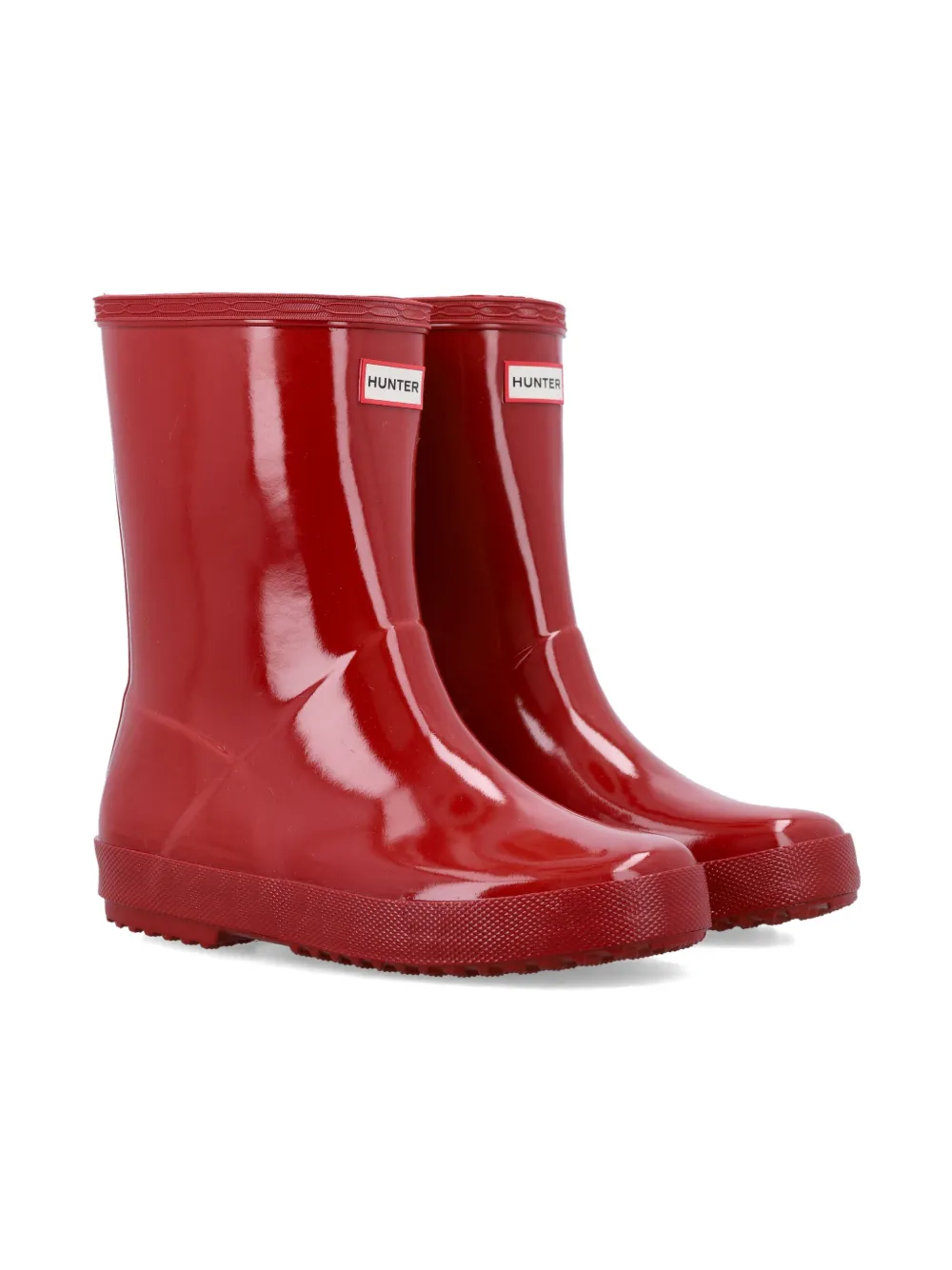 Hunter Kids logo-patch boots Red