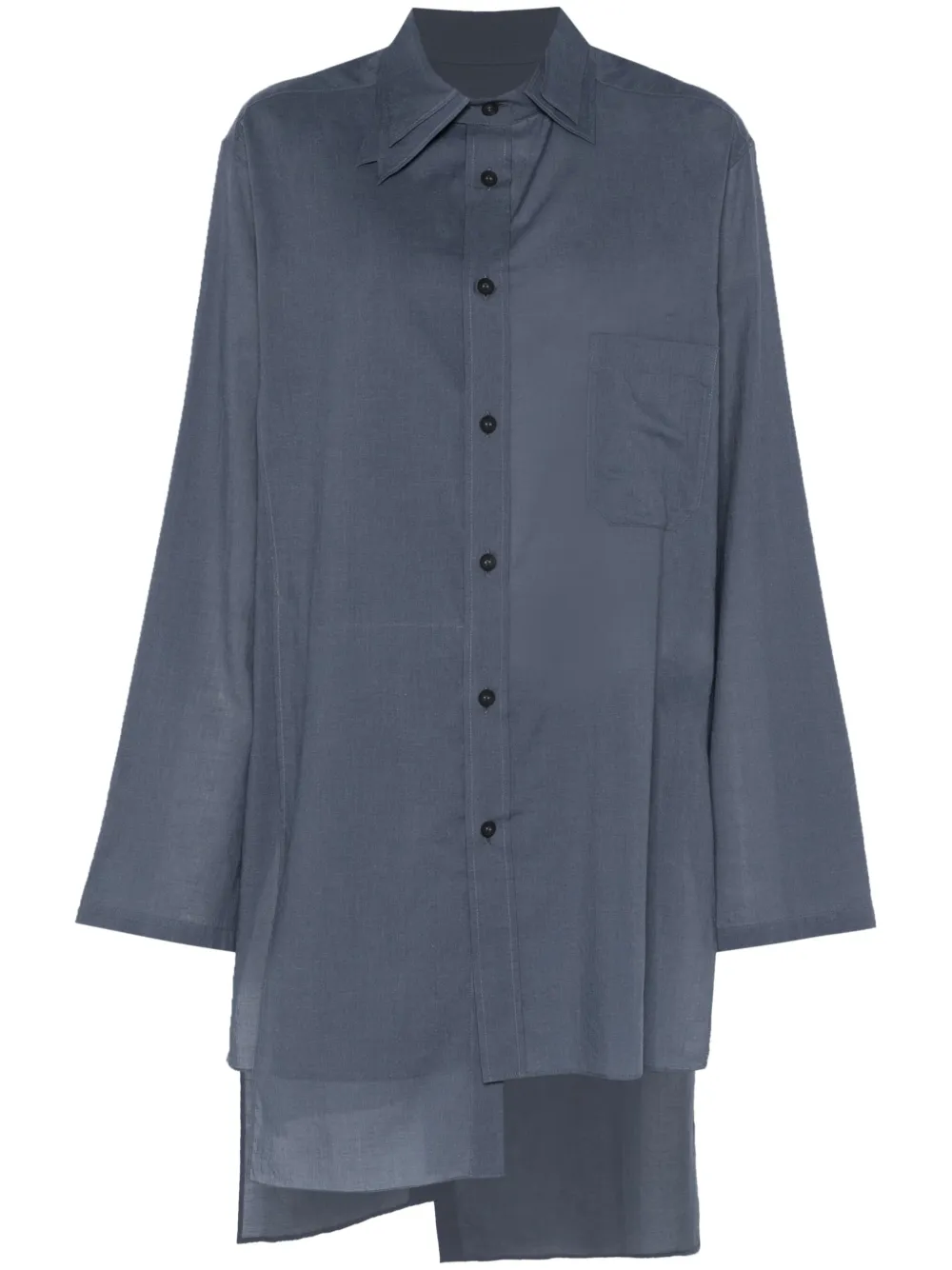 Yohji Yamamoto camisa con cuello a capas | azul | Image 1