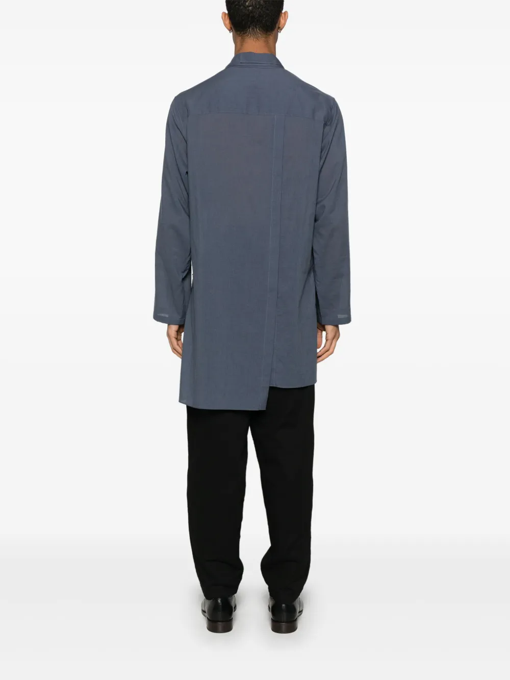 Shop Yohji Yamamoto Layered-collar Shirt In Blue